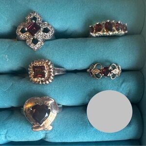 Sterling Silver Garnet Ring lot